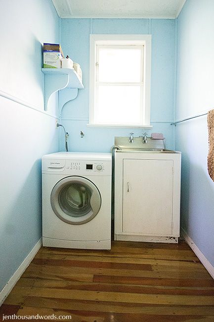 a thousand words: Budget bathroom / laundry room makeover reveal